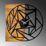 Wallity Reloj de pared decorativo de madera Nogal y Negro
